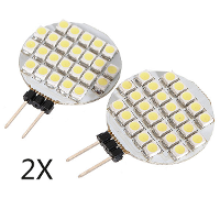 2X G4 24 Smd Led Pure White Car Marine Camper Rv Spotlight Bulb 12v