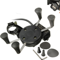 3.5 6.5Inch 2a Quick Charge Phone Gps Handlebar Holder X Grip Motorcycle Car Usb Port