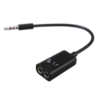 3.5Mm Stereo Audio Male To Earphone Headset + Microphone Adapter Pc Cell Phone