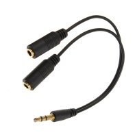 3.5Mm To 3.5Mm Male To 2x Female Aux Audio Headphone Trs Y Cable