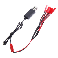 3.7V Lipo Battery Usb Charger With Jst Plug 1 To 5 Charging Cable
