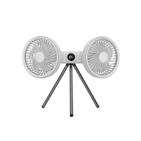 3 Asis ventilator met dubbele kop, 120° kanteling, 180° roteren van het lichaam, 3 snelheden, laag geluidsniveau, LED we