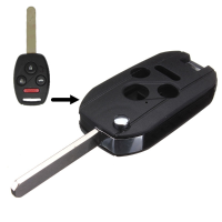 3 Button+panic Folding Remote Key Case Shell Fob For 03 13 Honda