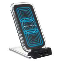 3 Coils Dual Usb Ports Fast Charging Desktop Stand Qi Wireless Charger For Samsung S8 Iphone 8 X