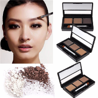 3 Colors Eyebrow Powder Palette Makeup Eye Brow Brush Shaper Cosmetic Set Kit