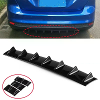 3 Delige set spoiler algemeen haai vin kit driesecties universele auto achterbumperlip 7 vin diffuser anti botsing voor