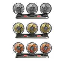 3 Hoofdige autoventilator 360° verstelbare auto ventilator 5V USB opladen 12V 24V lage ruis universele auto voertuig ven