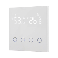 3 In 1 10A Tuya WiFi Slimstek Tuya Light Switch met Temperatuur, Luchtvochtigheid Sensor LCD Weergave Scene schakelaar T