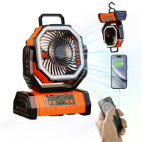 3 In 1 Auto Ventilator Koel Tool LED verlichting, 20000mAh Powerbank, Afstandsbediening, 4 Snelheden, Kantelkop 270°, Dr