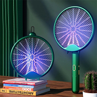 3 In 1 Elektrische Vliegenswatter Muggenverdelger Racket Bug Zapper Insectenvanger 800mAh USB Oplaadbaar Opvouwbaar Ontw