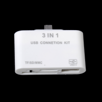 3 In 1 Usb 2.0 Connection Kit Hub Card Reader For Smart Phone