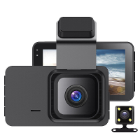 3 Inch Voor  en achteruitrijcamera met dubbele lens 1080P hoge definitie Ingebouwde WIFI 120° Auto Dashboardcamera