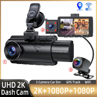 3 Kanaals dashcam auto dashboardcamera met GPS WiFi IR nachtzicht videocamera