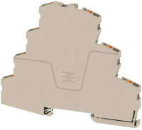 Weidmüller 2434370000 Doorgangsklem 3 etages 6.10 Mm Push In klem, Steekaansluiting Donkerbeige 50 stuk(s)