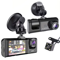 3 Lens 1080P infrarood nachtzicht dual dashcam achteruitrijcamera breedhoek opname looping