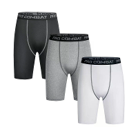 3 Pack Hardloopshorts Sportschool Workout Atletische Training Compressie Ondergoed Koel Sneldrogend Heren Ondergoed Lang