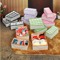 3 Pcs Folding Storage Box For Underwear Sock Bra Ties Organizer