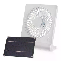3 Snelheden 5V 6W Draagbare Oplaadbare Ventilator Batterijgevoede Ventilator Werkt op Zonne energie Voor Huishouden Kamp