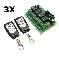 3 Stuks Geekcreit® 12V 4CH Kanaal 433Mhz Draadloze Afstandsbediening Schakelaar Met 2 Zenders