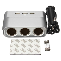 3 Way Ports Car Cigarette Usb Charger Lighter Socket Splitter Adapter