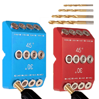 30 45 90 Graden Boorhoekgeleider Boorgeleider met 4 Maten Boorbits voor Schuine en Rechte Gat Stevige Aluminiumlegering