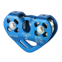 30 KN Zipline trolley dubbele katrol voor 13 mm touw 12 mm kabel Aluminiumlegering Klimmen Grotten reddingswerk Aloft we