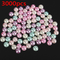 3000Pcs 4mm Mixed Colors Half Round Flatback Pearls Scrapbook Beads