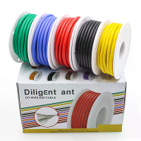 30AWG 20m/rol Super Zachte Silicone Draad Warmtebestendig Flexibele Getinsde Koper Gevlochten Kabel DIY 5 Kleuren Mix Do