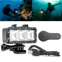 30M Underwater Waterproof Led Dive Light With Ahdbt 201 301 Battery For Xiaomi Yi Gopro Hero 2 4 3+ 3 Sj4000 Sjcam