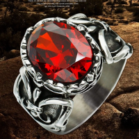 316L Punk Cross Zircon Vintage Men Women Finger Ring Jewelry