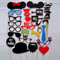 31Pcs Diy Wedding Photo Booth Props Party Favors Party Decor