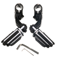 32Mm/1.25Inch Pair Black Short Mount Foot Pegs Pedals Adjustable Universal For Harley