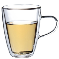 350Ml Transparent Heat Resistant Double Wall Glass Cup Kung Fu Tea Cup Coffee Mug