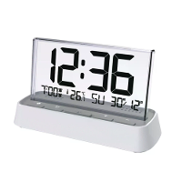 3572 Multifunctionele Digitale Alarmklok Groot LCD Scherm Weergave Dubbel Alarm Temperatuur Vochtigheid Achtergrondverli