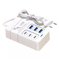 35W 6 poorts USB PD voedingsstrip 3USB A + 3USB C PD snel opladen rek oplader EU plug US plug voor iPhone 15 14 13 Pro v