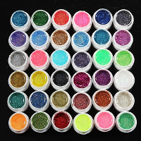36 Pots Glitter Powder Uv Builder Gel Nail Art Decoration Set