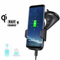 360° Rotatable Qi Wireless Car Silicone Suction Holder Charger For Samsung S7 Edge Note5 S6 Edge+