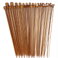 36Pcs 18 Sizes Bamboo Carbonize Single Head Knitting Needles Hat Sweater Scarf Crochet Hooks