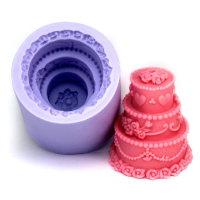 3D 3 Layers Wedding Cake Silicone Mold Fondant Chocolate Mould