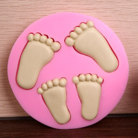 3D Little Baby Feet Silicone Fondant Mold Chocolate Soap Mould