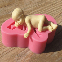 3D Silicone Sleeping Baby Cake Mold Decorating Fondant Soap Mould
