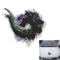 3D Snake Car Sticker Stereoscopic Simulated Gecko Snake Tail Decal 25x30cm