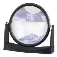 3D Stromende Zand Schilderij Tafel Beweeglijk Zandbeeld Hoog Transparant 360° Draaibaar Ontwerp Bureau Decor Thuis Kanto