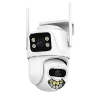 3K 6MP Dubbele Lens Buitenshuis WiFi Beveiligingscamera HD Nachtzicht Bewegingsdetectie Automatische Tracking Waterdicht