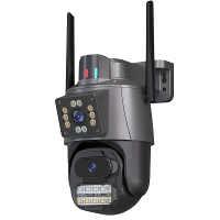 3MP+3MP Dual Lens WiFi Beveiligingscamera 5X Zoom Dual Screen PTZ Camera ICSEE APP Buiten Automatische Tracking Kleur Na