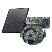 3MP Zonne energie Camera's WIFI Draadloos Buiten 360° Uitzicht Dierenmonitoring Camouflage PTZ Beveiligingscamera