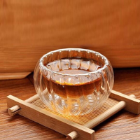 3Pcs 50ml High Temperature Resistant Glass Tea Cup Pumpkin Shape Glass Cup