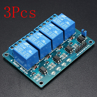 3Pcs 5v 4 Channel Relay Module For Arduino Pic Arm Dsp Avr Msp430 Blue