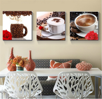 3Pcs Coffee Combination Painting Printed On Canvas Frameless Drawing Home Wall Decor Gift