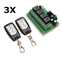 3Pcs Geekcreit® 12V 4CH Kanaal 433Mhz Draadloze Afstandsbediening Met 2 Transmitter